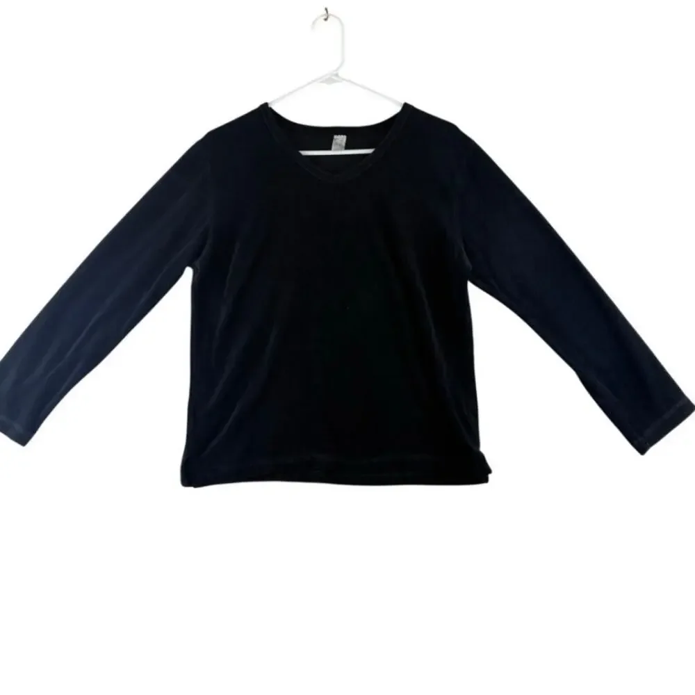 Vintage BC Black Velvet Long Sleeve Sweater Women's Small Oversized Goth Y2K